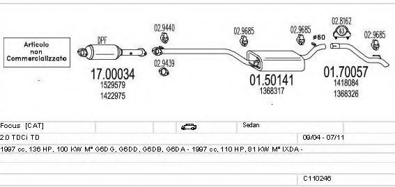 MTS C110246019463 Exhaust System